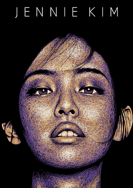 Jennie Kim Black Pink Portrait Scribble Art