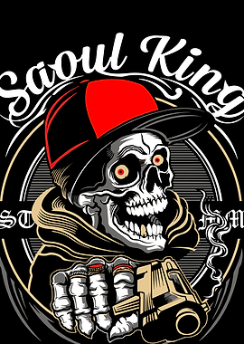 Saoul King Skull with Gun