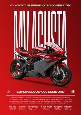 MV Agusta Superveloce 1000 Serie Oro Motorcycle Poster