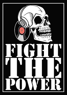 Fight the Power Skull with Headphones