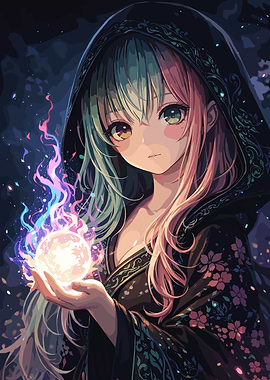 Anime Girl with Magic Orb
