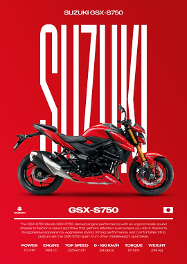 Suzuki GSX-S750 Motorcycle Poster