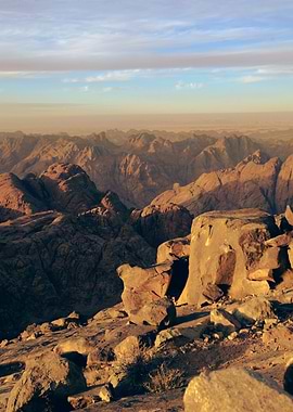 Mountain Range Landscape at Sunset