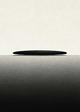 JAPANDI Zen Monochrome Abstract Stone Horizon Art