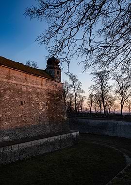 Stone Fortress at Dusk