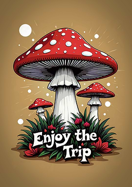 Enjoy the Trip: Mushroom Illustration