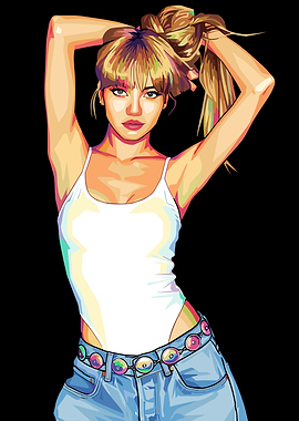 Lisa with Blonde Hair in Digital Art