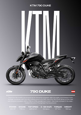 KTM 790 Duke Motorcycle Poster