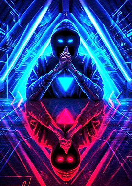 Cyberpunk Hacker Reflection