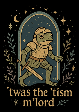 Frog Knight Poster, Medieval Fantasy Frog Art, Sword & Armor Illustration Wall Print