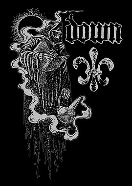 Grim Reaper with Incense Burner Illustration