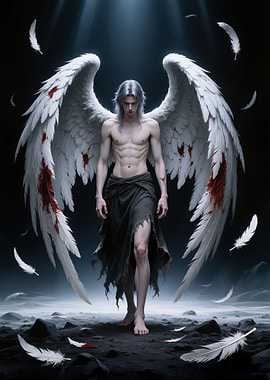 Fallen Angel with Bloodied Wings