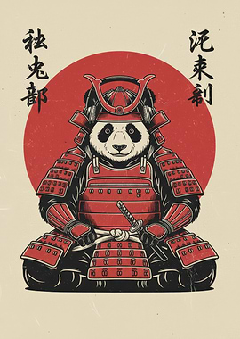 Samurai Panda Illustration
