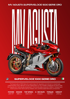 MV Agusta Superveloce 1000 Serie Oro Motorcycle Poster
