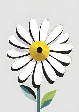 Minimalist Daisy Flower Illustration