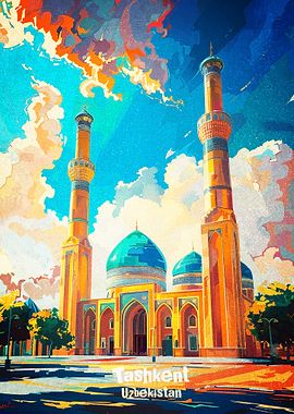 Tashkent Uzbekistan Colorful Art Poster