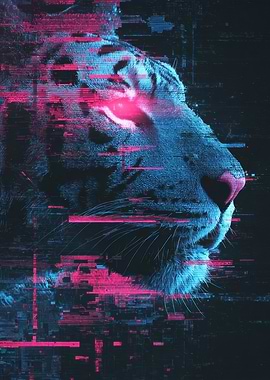 Cyberpunk Tiger Portrait