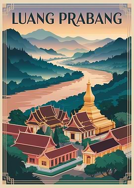 Luang Prabang Travel Poster