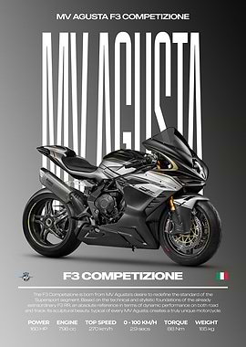 MV Agusta F3 Competizione Motorcycle Poster