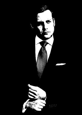 Suits: Harvey Specter Black and White Portrait
