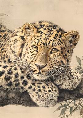 Resting Leopard Portrait