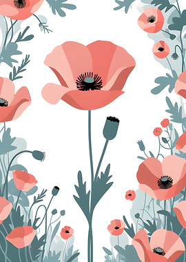 Floral Poppy Illustration