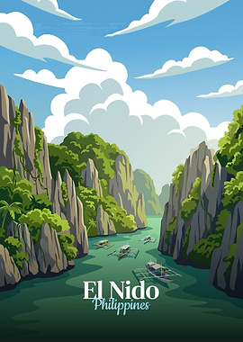 El Nido, Philippines Travel Poster