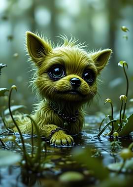 Green Chihuahua in Water