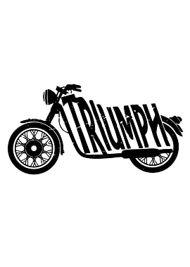 Triumph Motorcycle Typography Art
