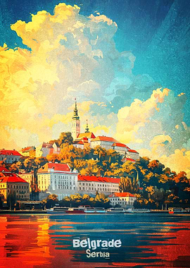 Belgrade Serbia Art Poster