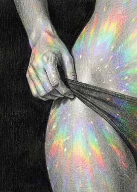 Rainbow Light Body Drawing Sensual