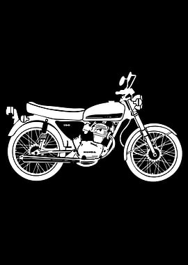 White Honda Motorcycle on Black Background