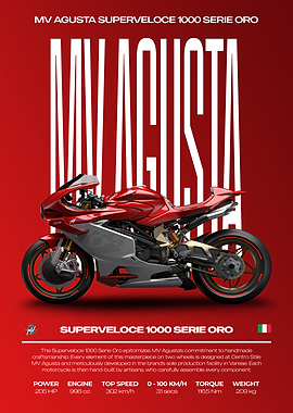 MV Agusta Superveloce 1000 Serie Oro Motorcycle Poster