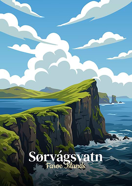 Sørvágsvatn, Faroe Islands Landscape Poster