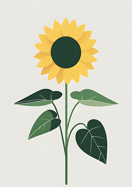 Minimalist Sunflower Illustration