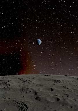 Earthrise from the Moon's Surface
