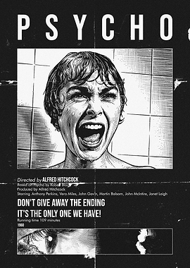 Psycho Movie Poster - Janet Leigh Scream