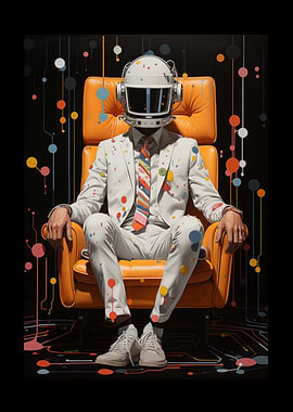 Astronaut in Suit on Chair