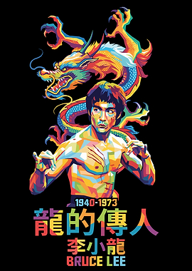 Bruce Lee and Dragon Pop Art