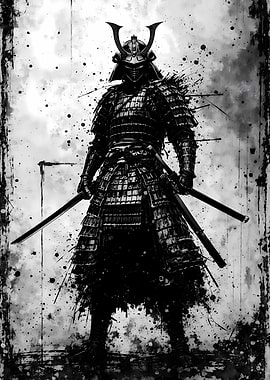 Monochrome Samurai Warrior