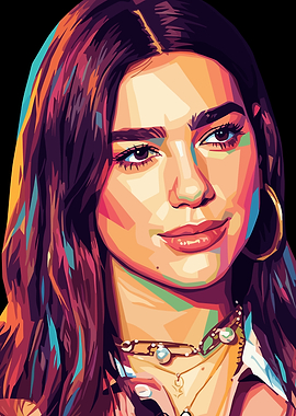 Dua Lipa Pop Art Portrait