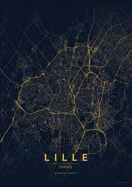 Lille, France City Map