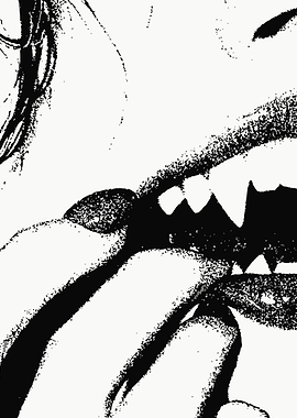 Monochrome Vampire Bite Art