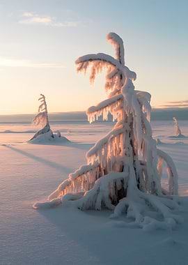 Trees in a Winter Landscape