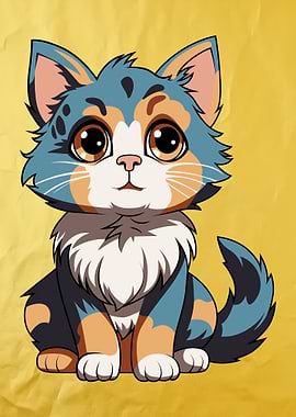 Cute Cartoon Cat Illustration