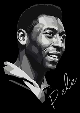 Pele Portrait Black and White