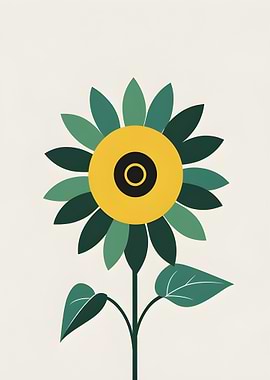 Minimalist Sunflower Illustration