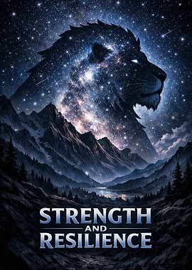 Strength and Resilience Lion Landscape
