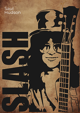 Slash Portrait with Guitar