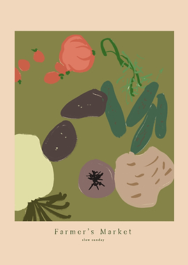Farmer's Market Still Life Illustration